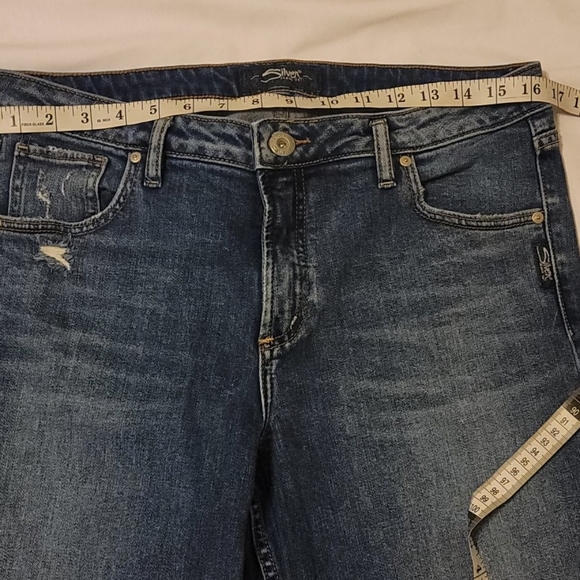 Silver cropped wide leg, high waist jeans size 31 - Picture 5 of 10